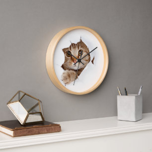 Niedliche Katzenhalle   Whimsical Cat Lover Uhr