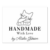 Niedliche Katzenhandgefertigt mit Liebe, Briefmark Gummistempel (Prägung)