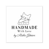 Niedliche Katzenhandgefertigt mit Liebe, Briefmark Permastempel (Design)