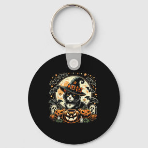 Niedliche KatzenHexe Halloween - Spooky Pumpkin Ar Schlüsselanhänger