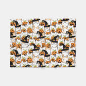 Niedliche KatzenHexe mit Bumkin Halloween Fleecedecke (Vorderseite (Horizontal))