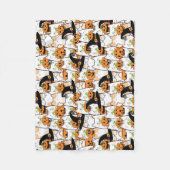 Niedliche KatzenHexe mit Bumkin Halloween Fleecedecke (Vorderseite)