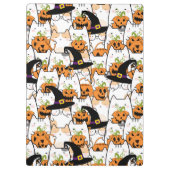 Niedliche KatzenHexe mit Bumkin Halloween Klemmbrett (Rückseite)