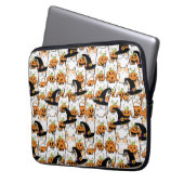 Niedliche KatzenHexe mit Bumkin Halloween Laptopschutzhülle (Vorderseite Links)