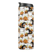 Niedliche KatzenHexe mit Bumkin Halloween Thermosbecher (Nach rechts gedreht)