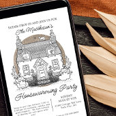 Niedliche KatzenHütte im Party der Haushaltswärmun Einladung