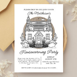 Niedliche KatzenHütte im Party der Haushaltswärmun Einladung