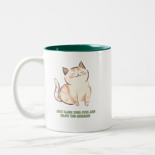 Niedliche Katzenjause Zweifarbige Tasse (Links)