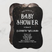 Niedliche Katzenjungdusche Halloween Einladung (Vorne/Hinten)