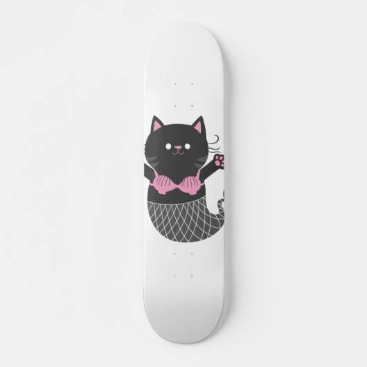 Niedliche Katzenjungfrau-Silhouette - Wählen Sie e Skateboard (Vorne)