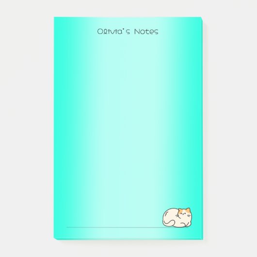 Niedliche Katzenkätzchen farbiger Farbverlauf Pers Post-it Klebezettel (Vorderseite)