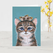 Niedliche Katzenkätzchen Karte (Gelbe Blume)