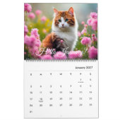 Niedliche Katzenkatze Blume Monatlich Jährlich 202 Kalender (Jan 2027)