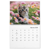 Niedliche Katzenkatze Blume Monatlich Jährlich 202 Kalender (Feb 2026)
