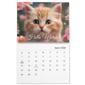 Niedliche Katzenkatze Blume Monatlich Jährlich 202 Kalender (Mär 2026)
