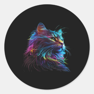 Niedliche Katzenkatze Für Kittenliebhaber Kunst, K Runder Aufkleber