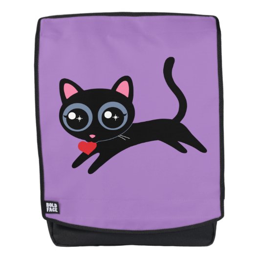 Niedliche Katzenkatze Herzdiebstahl für Mädchen Rucksack (Vorderseite)