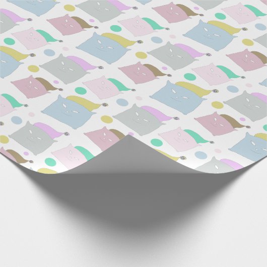 Niedliche Katzenkatze Illustrationsmuster Geschenkpapier (Ecke)