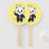 Niedliche Katzenkatze im Anzug Cartoon Fächer (Vorne und Hinten)