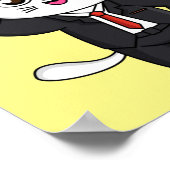 Niedliche Katzenkatze im Anzug Cartoon Poster (Ecke)