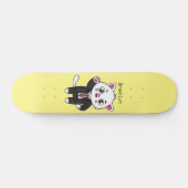 Niedliche Katzenkatze im Anzug Cartoon Skateboard (Horizontal)