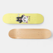 Niedliche Katzenkatze im Anzug Cartoon Skateboard (Horizontal)