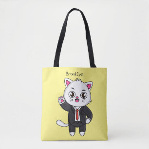 Niedliche Katzenkatze im Anzug Cartoon Tasche