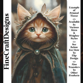 Niedliche Katzenkatze in einer Holzhülle, BT8-Deco Seidenpapier