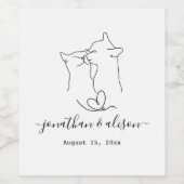 Niedliche Katzenkatze Minimal für maßgeschneiderte Weinetikett (Einzelnes Label)