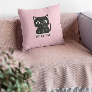 Niedliche Katzenkatze Pink Kissen