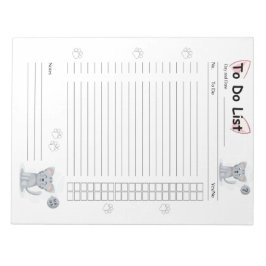 Niedliche Katzenkatze, um die Verknüpfung mit Note Notizblock