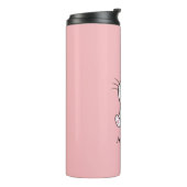 Niedliche Katzenkatze und Herzkatheter Thermosbecher (Nach links gedreht)