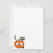 Niedliche Katzenkatze und KürbisHalloween-Flat Dankeskarte (Rückseite)