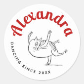 Niedliche Katzenkettchen rot und weiß Edward Lear Runder Aufkleber (Vorderseite)