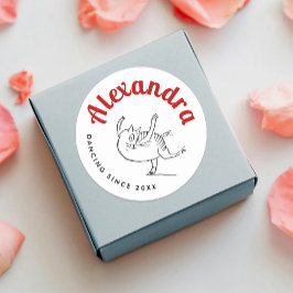 Niedliche Katzenkettchen rot und weiß Edward Lear Runder Aufkleber