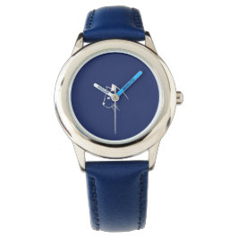 Niedliche Katzenkids E-Watch mit blauem Hintergrun Armbanduhr