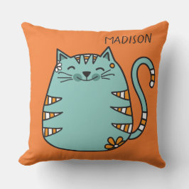 Niedliche Katzenkissen individuelle Name- und Farb Kissen