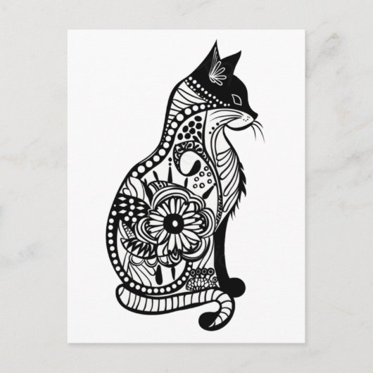 Niedliche Katzenkizze II Klein Postkarte (Vorderseite)