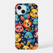 Niedliche Katzenklammer iPhone 15 Hülle (Rückseite)