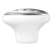 Niedliche Katzenklappen Keramik Tür und Schublade  Keramikknauf (Seitenansicht)