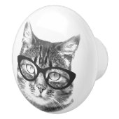 Niedliche Katzenklappen Keramik Tür und Schublade  Keramikknauf (Rechts)