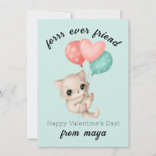 Niedliche Katzenklasse Valentinkarte Feiertagskarte