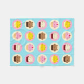 Niedliche Katzenkuchen Fleecedecke (Vorderseite (Horizontal))