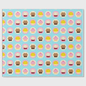 Niedliche Katzenkuchen Geschenkpapier (Flach)