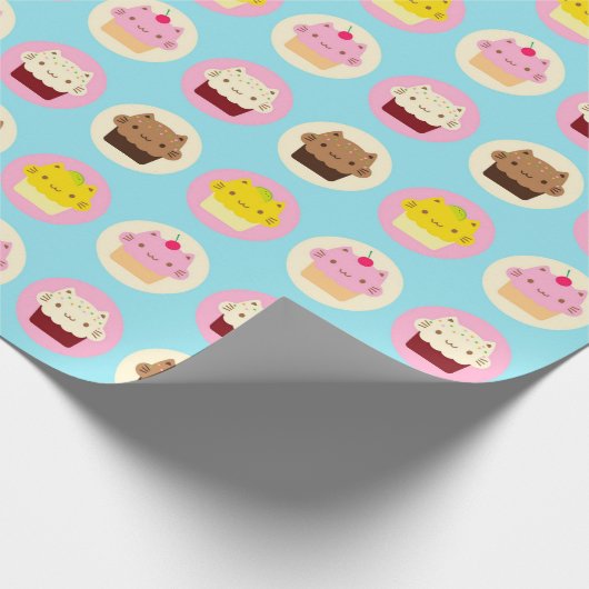 Niedliche Katzenkuchen Geschenkpapier (Ecke)