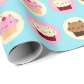 Niedliche Katzenkuchen Geschenkpapier (Rolleneckpunkt)