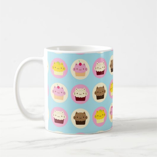 Niedliche Katzenkuchen Kaffeetasse (Links)