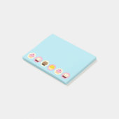 Niedliche Katzenkuchen Post-it Klebezettel (angewinkelt)