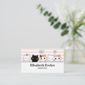 Niedliche Katzenküken Cartoon Doodle Visitenkarte (Stehend Vorderseite)