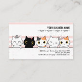 Niedliche Katzenküken Cartoon Doodle Visitenkarte (Rückseite)